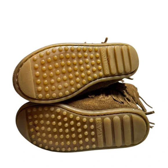 Minnetonka Leather Fringe boots little girls - Picture 4 of 4
